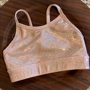 Rose Gold IC sports top for dance/cheer